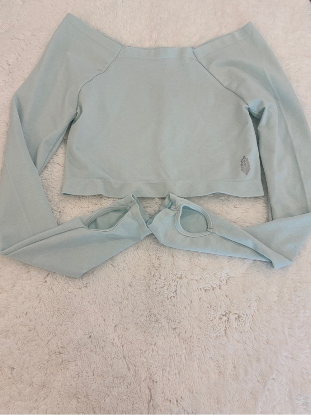 FP Movement by Free People Pale Mint Long-Sleeve Crop Top